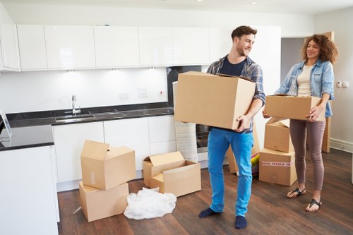 Student furniture and boxes being moved in Bromley