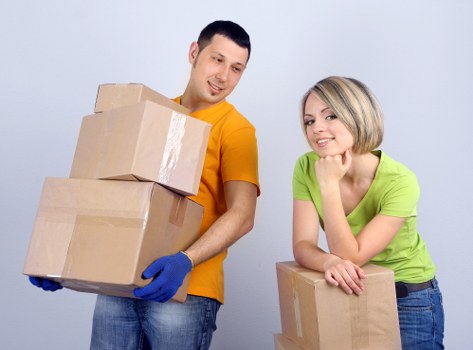 Student moving items organized for transport in Bromley