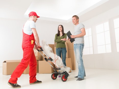 Worker reviewing welfare and safety procedures during a removal